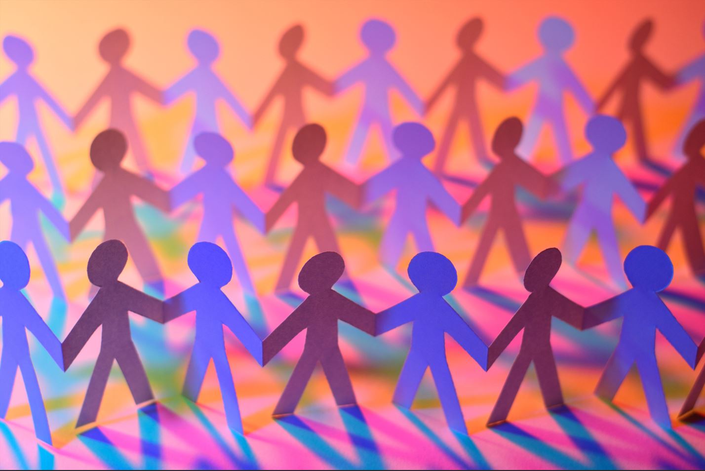 Multicoloured paper people