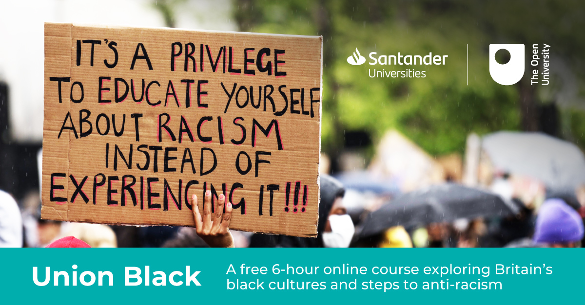 Poster saying it's a privilege to educate yourself against racism