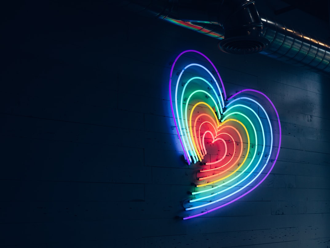 LED Rainbow heart