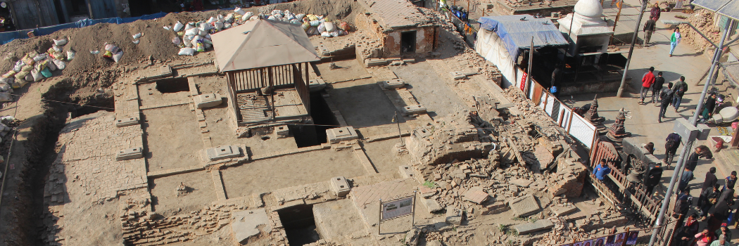 An image of an archaeological excavation site