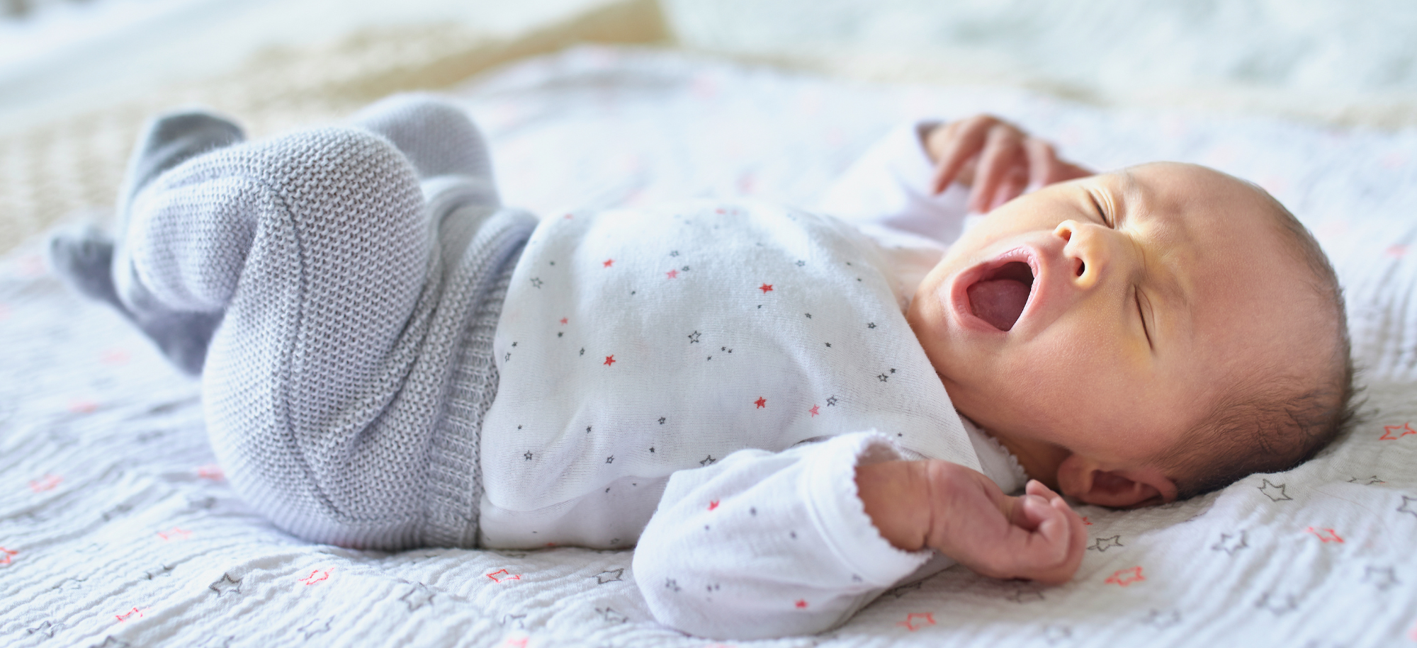 Baby yawning