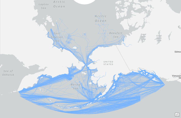 cleaned AIS database for the Bering Sea region