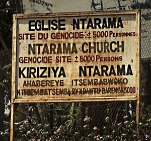 Rwanda genocide Ntarama sign