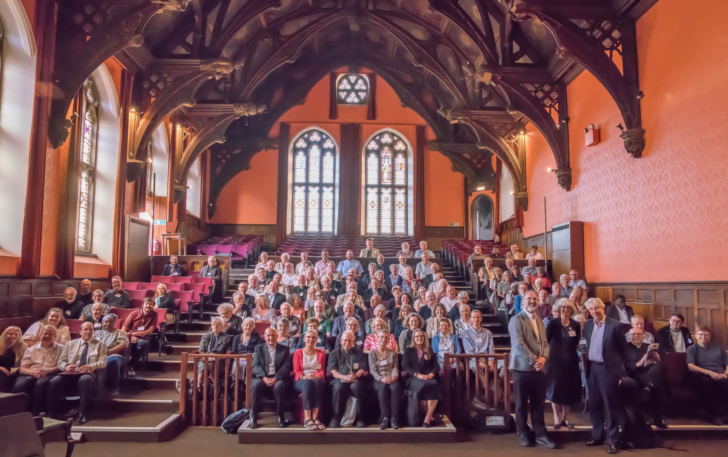 Group of delegates at symposium in Ushaw lecture hall