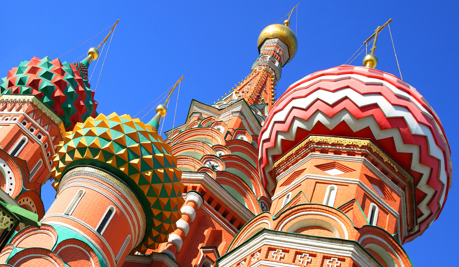 Saint Basil's Cathedral rooftops in Red Square, Moscow