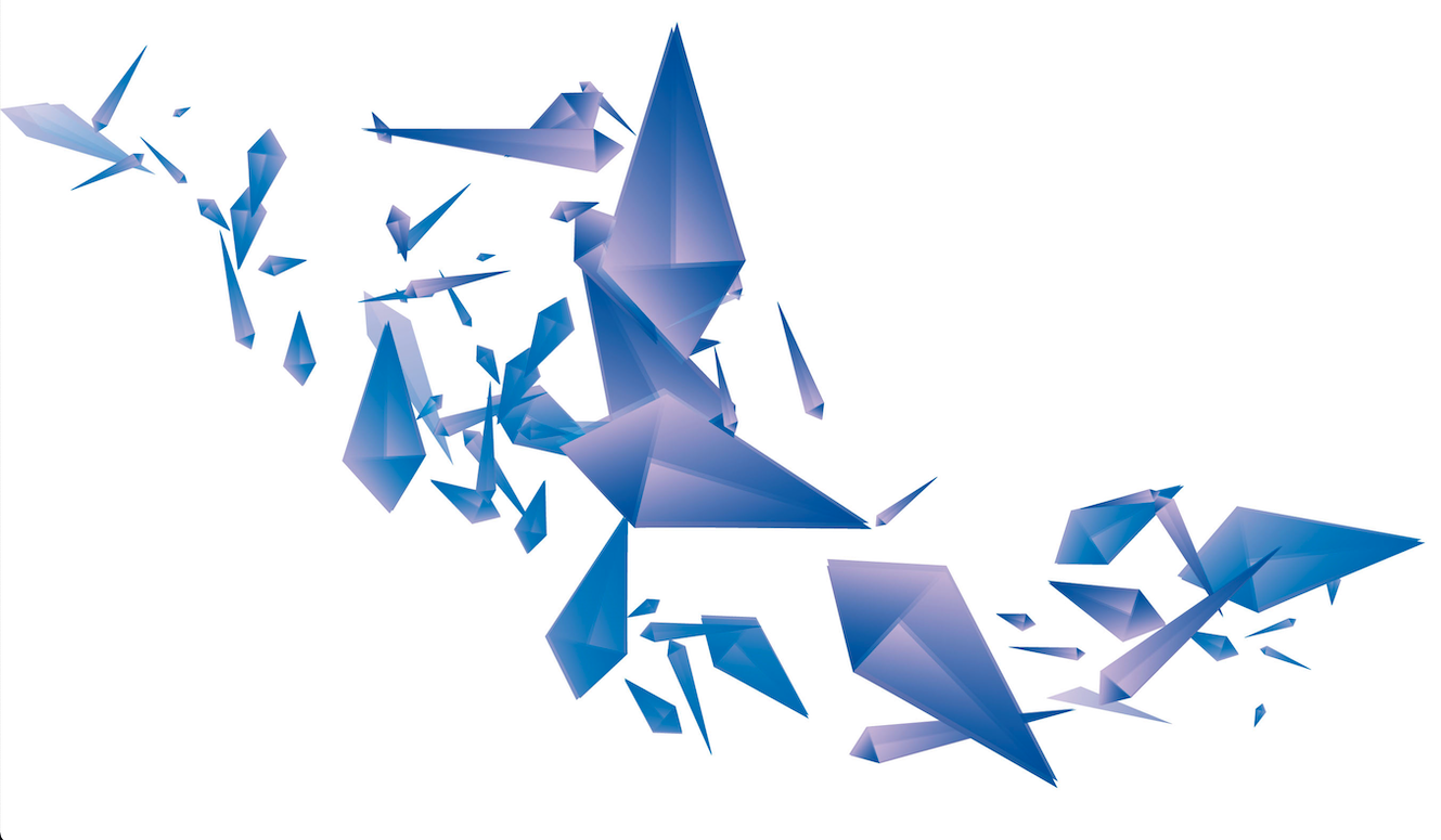 Pieces of shatters glass