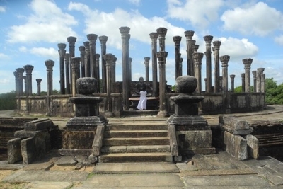 View of the vatadage at Medirigiriya in Polonnaruva District, Sri Lanka