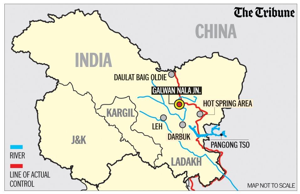 Line of Actual Control (LAC) India-China (Image courtesy of India Tribune)