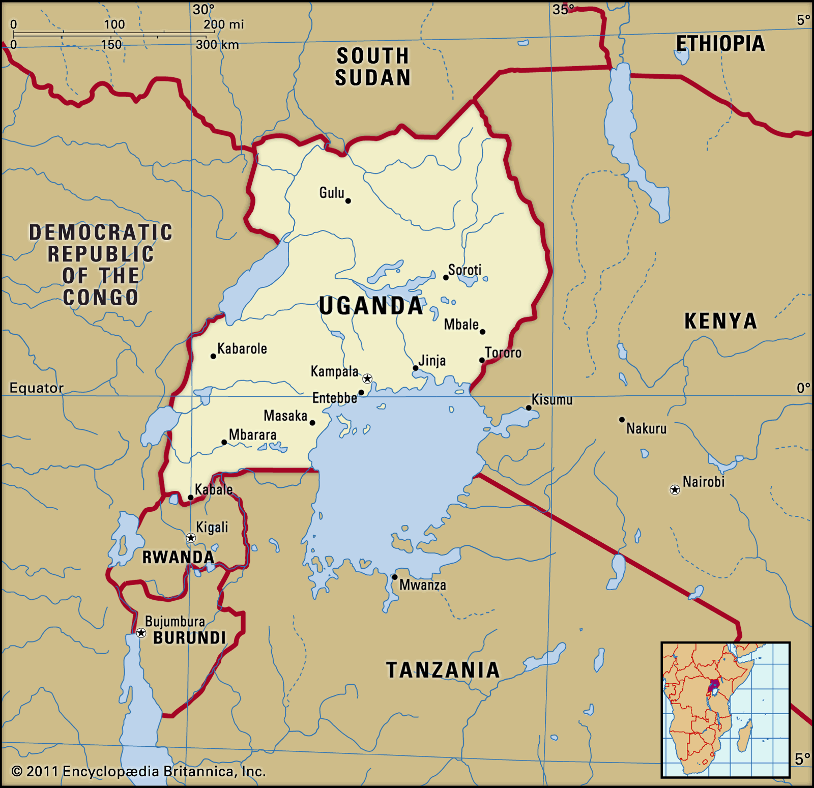 Uganda Kenya Border Map Image courtesy of Britannica Inc
