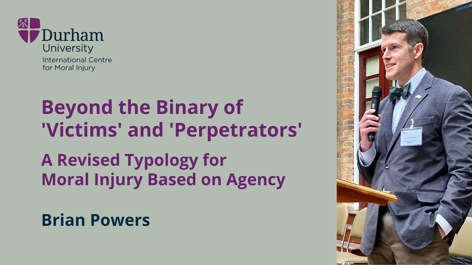 Beyond the Binary of 'Victims' and 'Perpetrators': A Revised Typology for Moral Injury Based on Agency, by Brian Powers