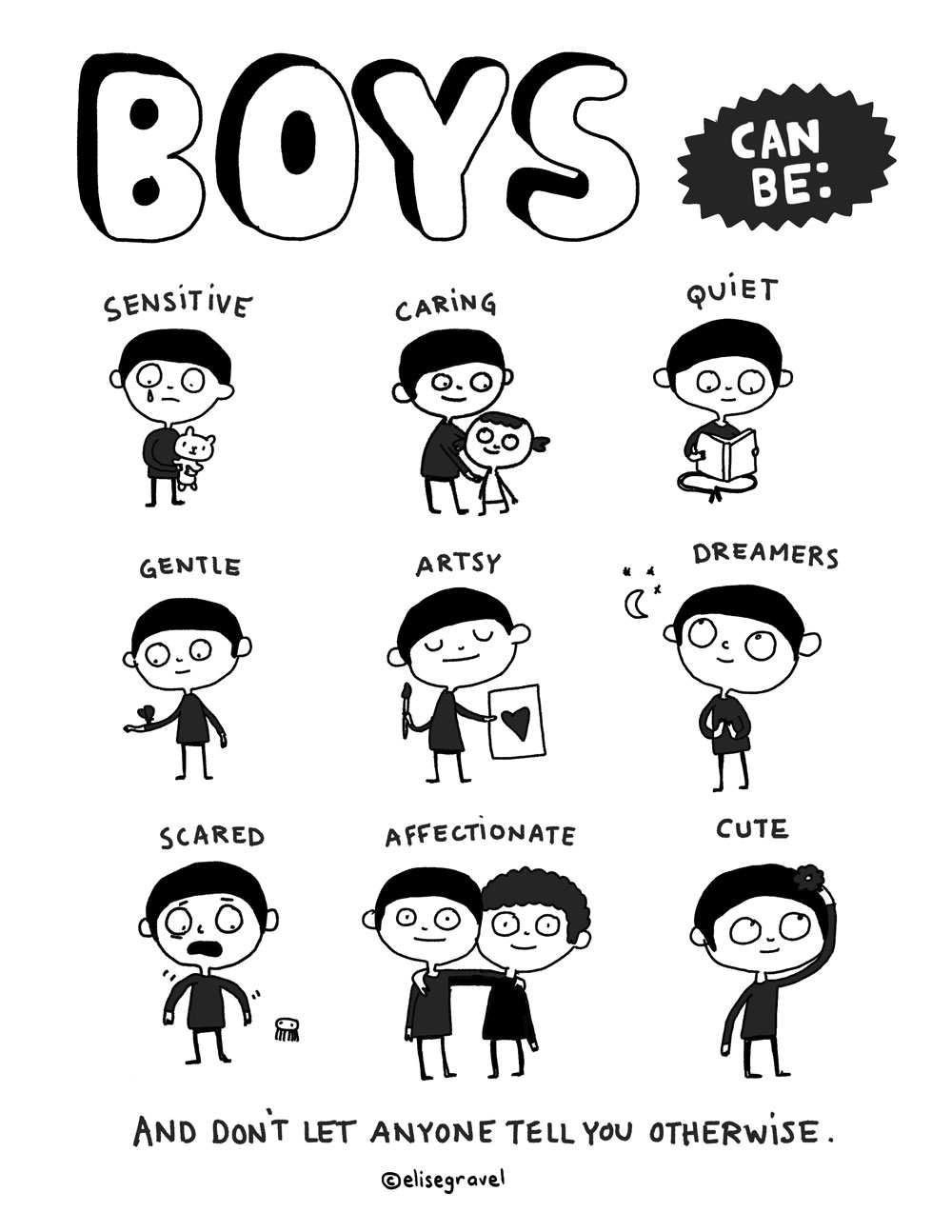 Elise Gravel 'Boys Can Be' Poster