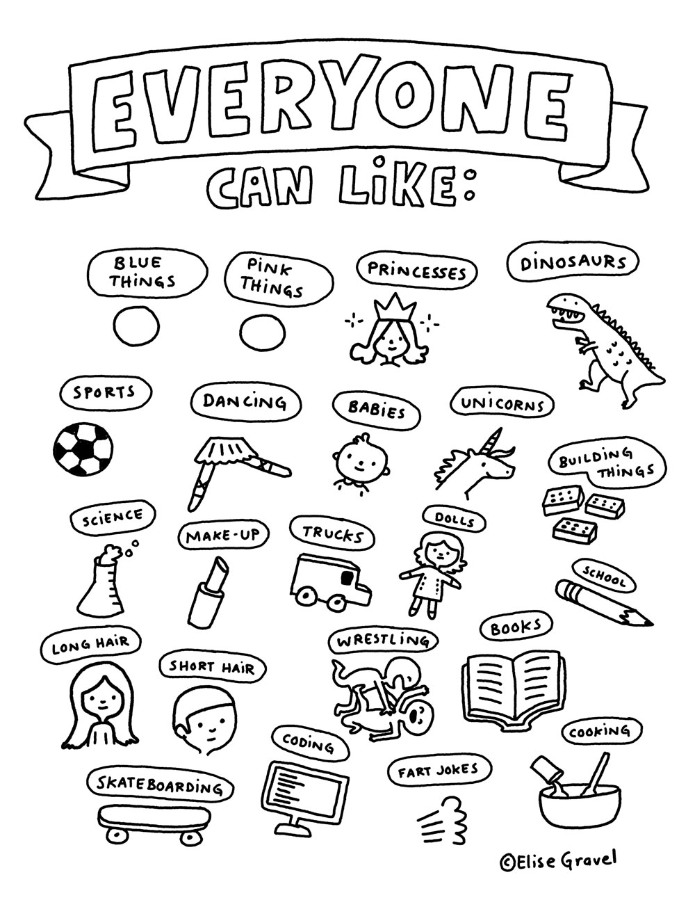 Elise Gravel 'Everyone Can Like' Poster