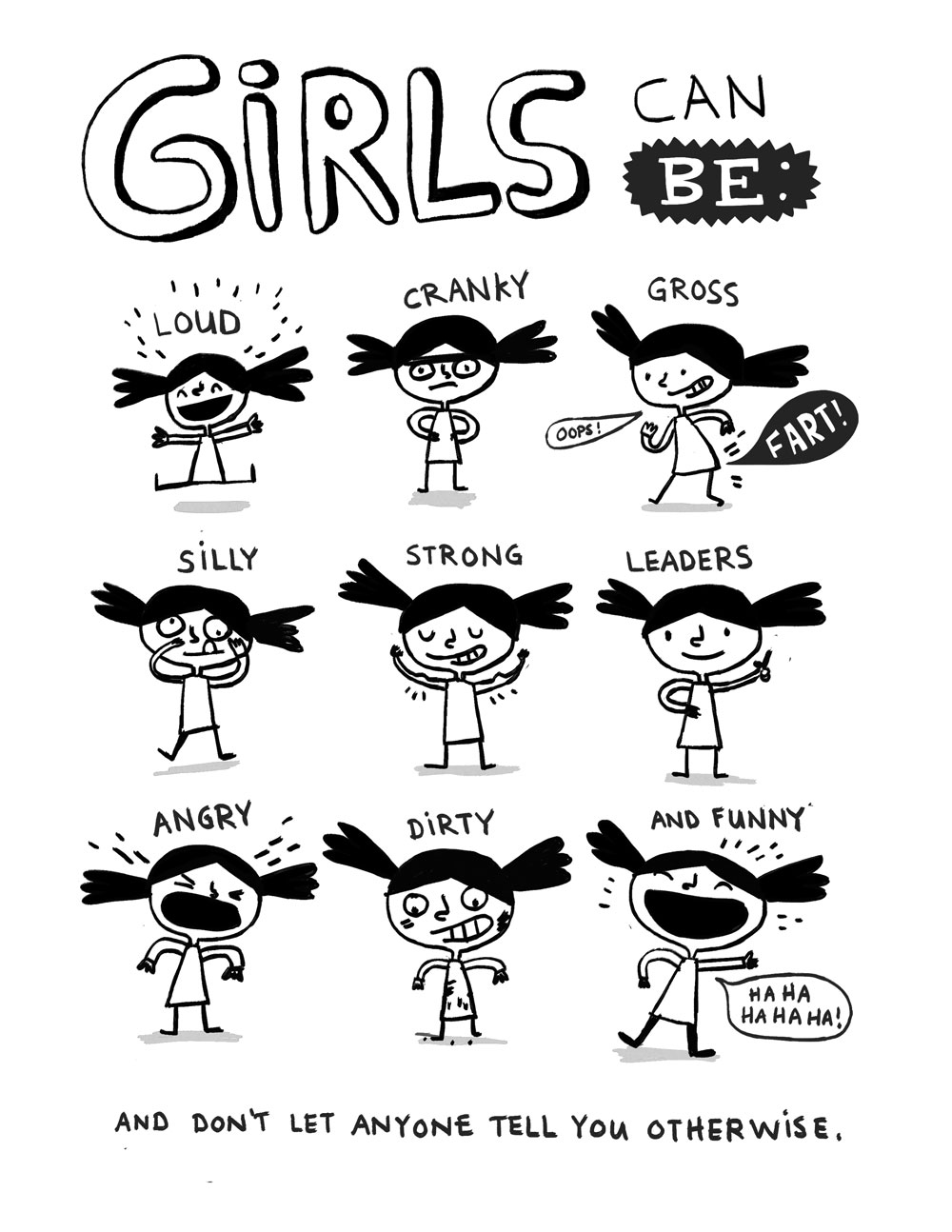 Elise Gravel 'Girls Can Be' Poster