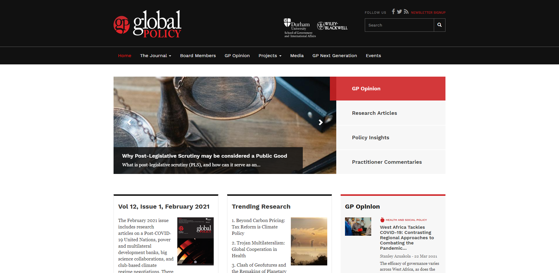 Global Policy Journal screenshot