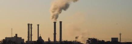 Industrial Pollution emitting from chimneys