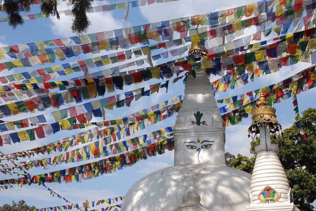 Nepal temple flags