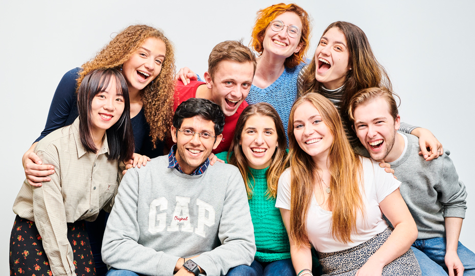 A group of smiling students