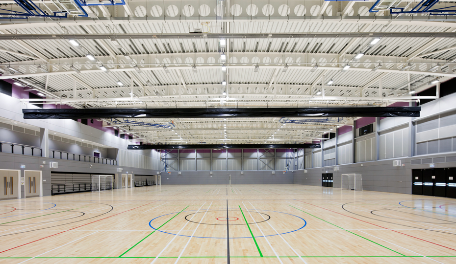 The interior of the Main Sports Hall at Maiden Castle