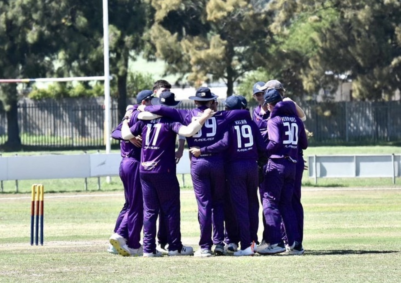 DUCC team huddle before cricket fixture starts