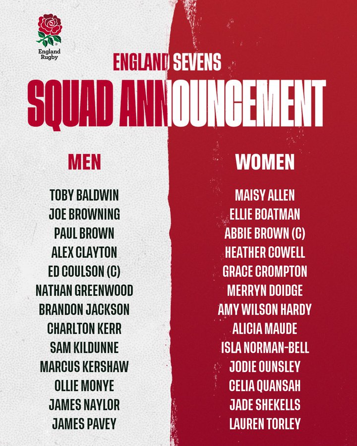 Announcement for England 7s 2022