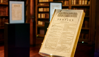 Durham's copy of Shakespeare’s First Folio, on display in Cosin's library.