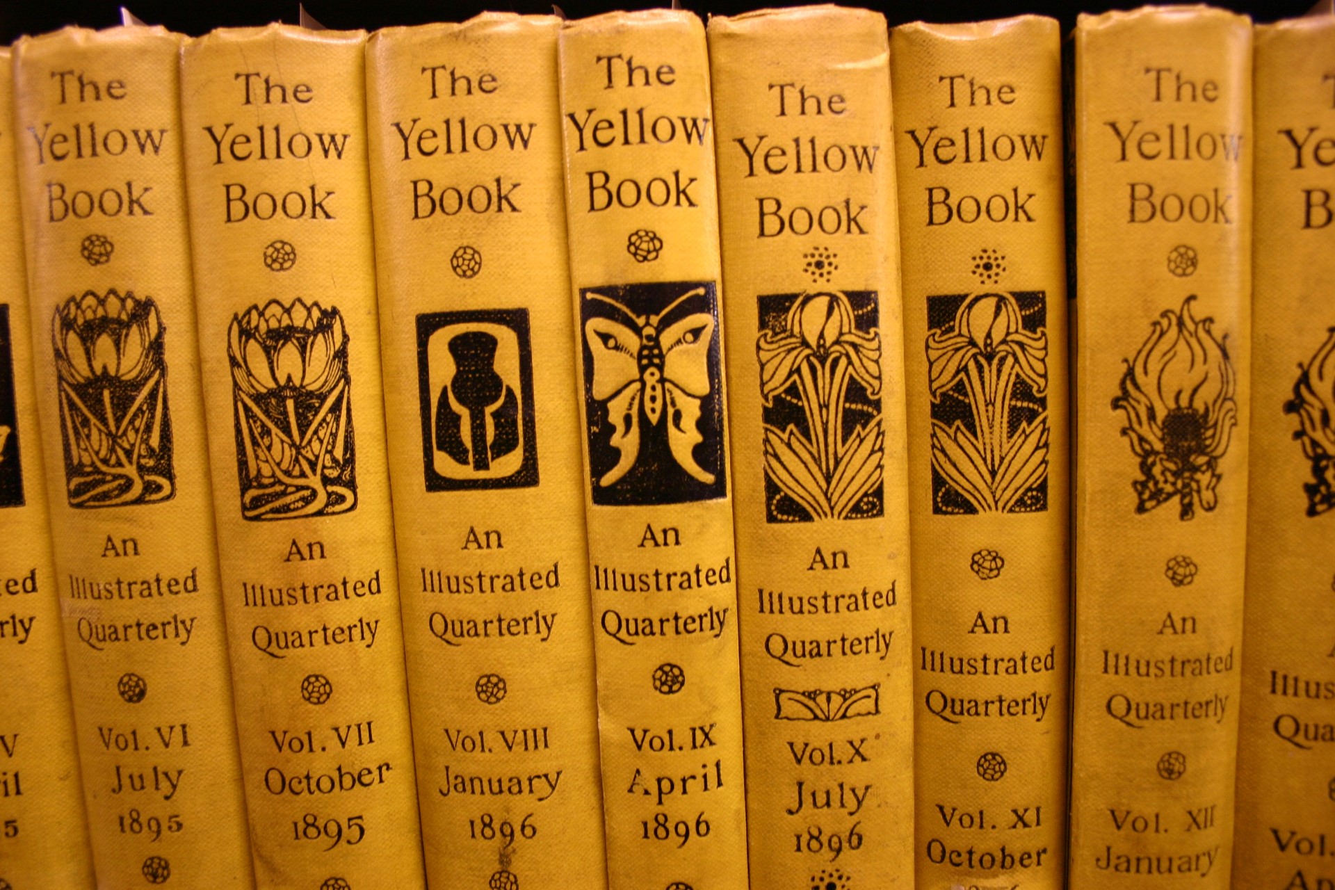 The Yellow Book spines