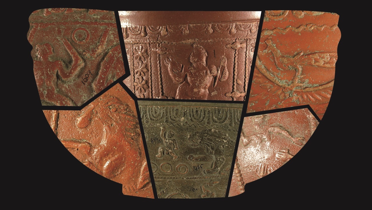 Samian Ware, a type of decorated Roman pottery.