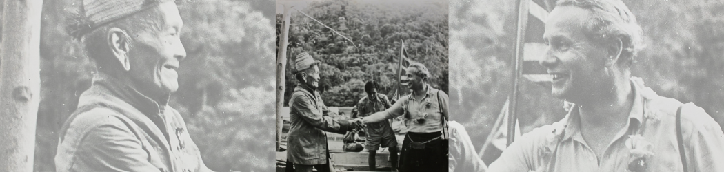 MacDonald with his adopted father Temenggong Koh, Paramount Chief of the Iban tribe.